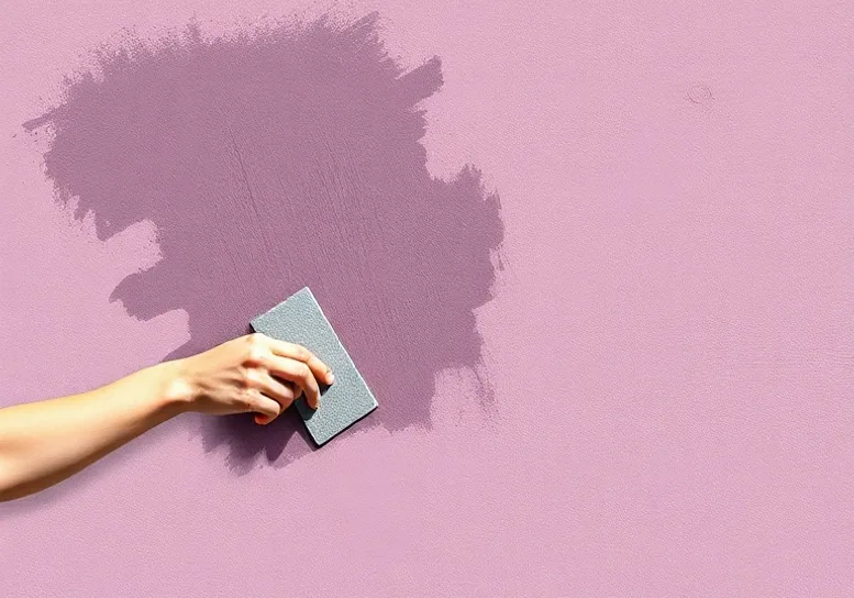 Application d'un enduit décoratif à la lisseuse sur un mur